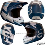Zľavy - Moto, FOX prilba V2 Mastar helmet, modrá