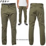 FOX pánske nohavice Stretch Chino Pant, šedo zelená