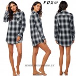 Oblečenie - Dámske, FOX Moto X long flannel dámska košeľa black/white, čierno biela