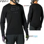 Cyklo oblečenie - Pánske, FOX cyklistický dres Flexair Delta LS jersey, čierna/čierna