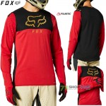 Cyklo oblečenie - Pánske, FOX cyklistický dres Flexair Delta LS jersey, čili červená