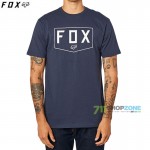 Zľavy - Oblečenie pánske, FOX tričko Shield ss, tm. modrá