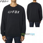 Oblečenie - Pánske, FOX mikina bez kapucne Apex Crew fleece, čierno biela