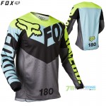 Moto oblečenie - Dresy, FOX motokrosový dres 180 Trice jersey, tyrkysová