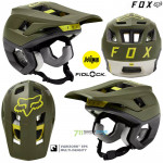FOX cyklistická prilba Dropframe Pro helmet, olivovo zelená