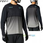 Cyklo oblečenie - Pánske, FOX cyklistický dres Flexair LS jersey, čierna