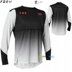 Zľavy - Cyklo pánske, FOX cyklistický dres Flexair LS jersey, bledo šedá