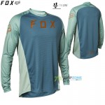 Cyklo oblečenie - Pánske, FOX cyklistický dres Defend LS jersey, petrolejová