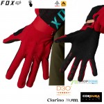 Cyklo oblečenie - Pánske, FOX cyklistické rukavice Defend D3O glove, čili červená