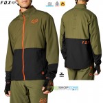 Zľavy - Cyklo pánske, FOX cyklistická bunda Ranger Wind jacket, olivovo zelená