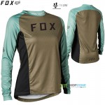 Cyklo oblečenie - Dámske, FOX dámsky cyklistický dres Defend LS, olivovo zelená