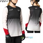 Cyklo oblečenie - Dámske, FOX dámsky cyklistický dres Flexair LS jersey, čierno ružová