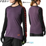 Cyklo oblečenie - Dámske, FOX Ranger Drirelease W LS jersey plum, fialová