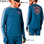 Cyklo oblečenie - Pánske, FOX cyklistický dres Ranger Dr. LS jersey, tmavo modrá