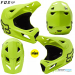 FOX detská cyklistická prilba Rampage helmet CE, neon žltá