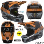 Moto oblečenie - Helmy, FOX prilba V3 RS Riet helmet ECE, čierno zlatá