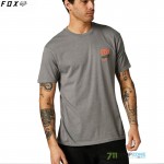 FOX tričko Pushin Dirt ss Premium tee, šedý melír