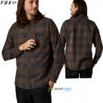 FOX flanelová košeľa Gamut stretch flannel, tm. hnedá