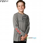 FOX detské tričko Skew LS tee, šedý melír