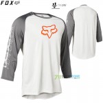 FOX cyklistický dres Ranger 3/4 jersey Vibe, bledo šedá