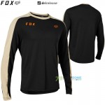 Cyklo oblečenie - Pánske, FOX cyklistický dres Ranger MD LS jersey Slide, čierna