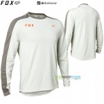 Cyklo oblečenie - Pánske, FOX cyklistický dres Ranger MD LS jersey Slide, bledo šedá