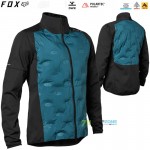 Cyklo oblečenie - Pánske, FOX cyklistická bunda Ranger Windblock Fire jacket, petrolejová