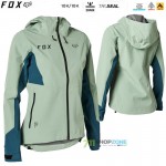 Cyklo oblečenie - Jarná akcia, FOX dámska cyklistická bunda Ranger 3L Water jacket, šedo zelená