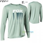 FOX detský cyklistický dres Ranger LS jersey, šedo zelená