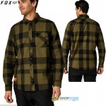 FOX flanelová košeľa Voyd 2.0 flannel, olivovo zelená