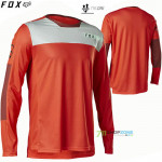 FOX cyklistický dres Defend LS jersey Moth 22, neon červená