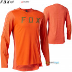Cyklo oblečenie - Pánske, FOX cyklistický dres Flexair Pro LS jersey 22, neon oranžová