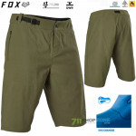 Cyklo oblečenie - Pánske, FOX cyklistické šortky Ranger Short W/Liner 22, olivovo zelená