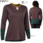 Cyklo oblečenie - Dámske, FOX W Defend LS jersey dark green, fialová/tmavo zelená