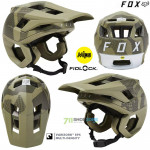 Cyklo oblečenie - Pánske, FOX cyklistická prilba Dropframe Pro helmet Camo 22, hnedý maskáč