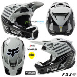 Moto oblečenie - Helmy, FOX motokrosová prilba V3 RS Ryaktr ECE, šedá