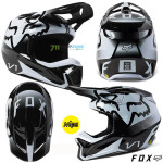 Moto oblečenie - Helmy, FOX V1 Leed DOT/ECE motokrosová prilba, čierno biela