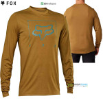 Cyklo oblečenie - Pánske, FOX cyklistický dres Ranger LS jersey Tred, karamelová