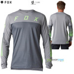 Cyklo oblečenie - Pánske, FOX cyklistický dres Defend LS jersey Cekt, bledo šedá