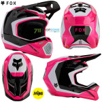 Moto oblečenie - Detské, Fox detská motokrosová prilba Yth V1 Nitro Helmet, čierno ružová