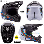 Moto oblečenie - Prilby, Fox prilba V3 RS Scans LE, bielo čierna