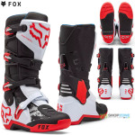 Moto oblečenie - Čižmy, Fox Motion Boot mx čižmy white fluo red, bielo červená