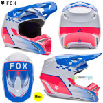 Moto oblečenie - Detské, Fox Yth V1 Collect helmet detská prilba, modro ružová