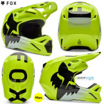 Moto oblečenie - Prilby, Fox prilba V1 Shield helmet, fluo yellow