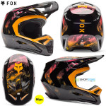 Moto oblečenie - Detské, Fox Yth V1 Kairos helmet detská prilba, čierno oražová