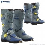 Moto oblečenie - Detské, Husqvarna Flatie Boots detské čižmy, šedo modrá