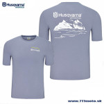 Oblečenie - Pánske, Husqvarna tričko Never Follow tee, šedo modrá
