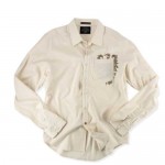 Zľavy - Oblečenie pánske, Fox košeľa Linear L/S košeľa, krémová