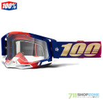 Moto oblečenie - Okuliare, 100% Racecraft 2 United mx okuliare, biela modrá červená