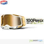 Moto oblečenie - Okuliare, 100% Racecraft 2 Succession mx okuliare, biela zlatá gold mirror